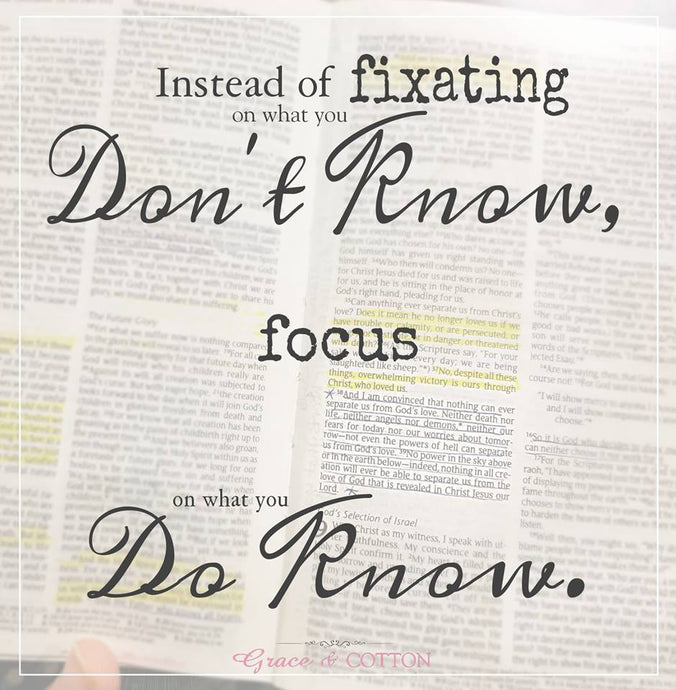 Focus on God....