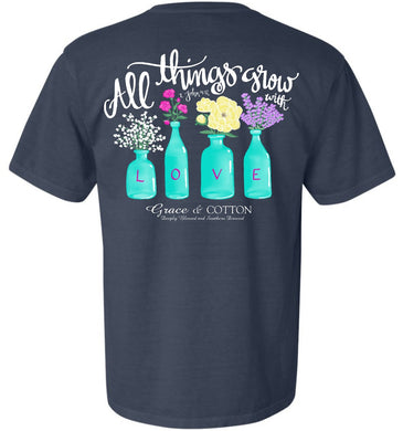 Grow with Love - Comfort Colors Navy