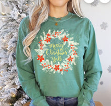 Load image into Gallery viewer, &quot;Merry Christmas Yall&quot; Front Print - Comfort Colors